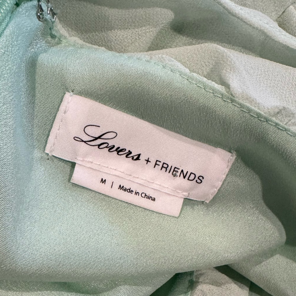 New Lovers and Friends Dress Sleeveless Mint Tiered Ruffle cocktail Green Size M - Picture 5 of 6